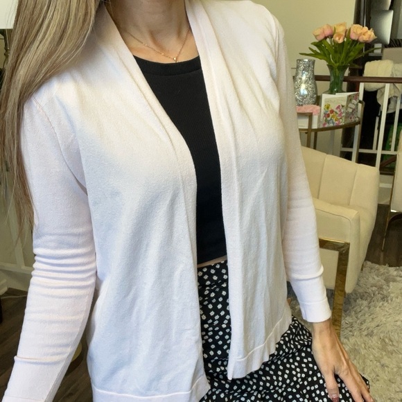 LOFT Sweaters - LOFT Open Front Long Sleeves Short Lightweight Knit Cardigan Soft Pink Casual S